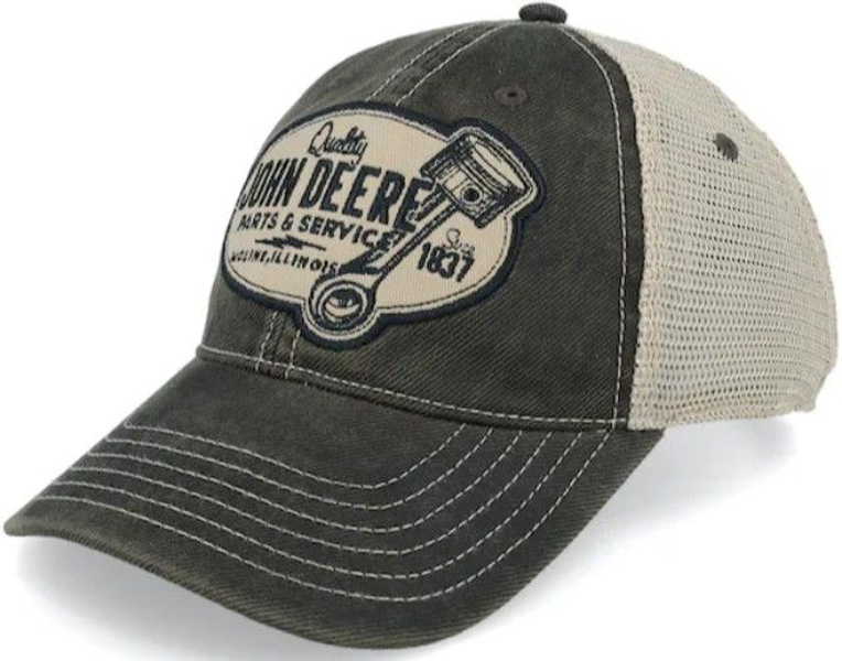 John Deere Berretto Baseball Colorblock Mesh Back - Grigio/Avorio - Cappello Da Lavoro E Tempo Libero Con Licenza Ufficiale, Taglia Unica Regolabile