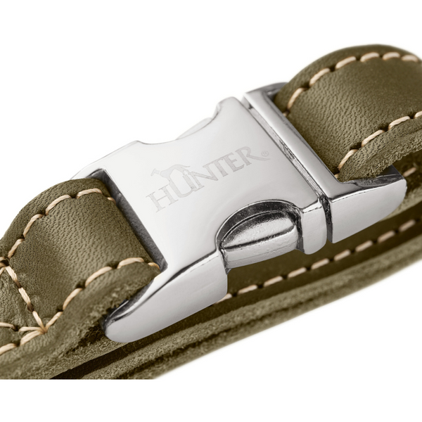 Hunter Alu-Strong S Nubuck Halsband – Bruin, 30-45 Cm, Verstelbaar, Met Aluminium Gesp, Duits Handwerk, Voor Honden Die Luxe Verdienen