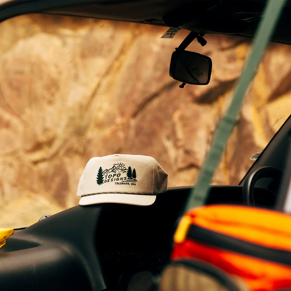 Topo Designs Twill Rope Cap - Mountain Scene Bone White | Widforss