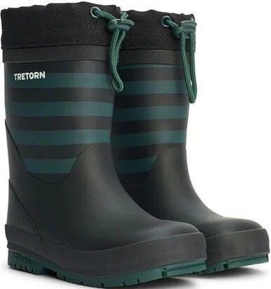 Tretorn Gränna lasten talvisaappaat, musta/vihreä