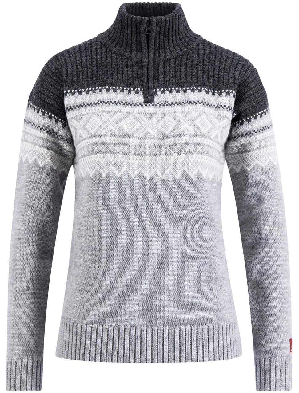 Ulvang W's Marius Half Zip Grey Melange/Charcoal Melange/Vanilla