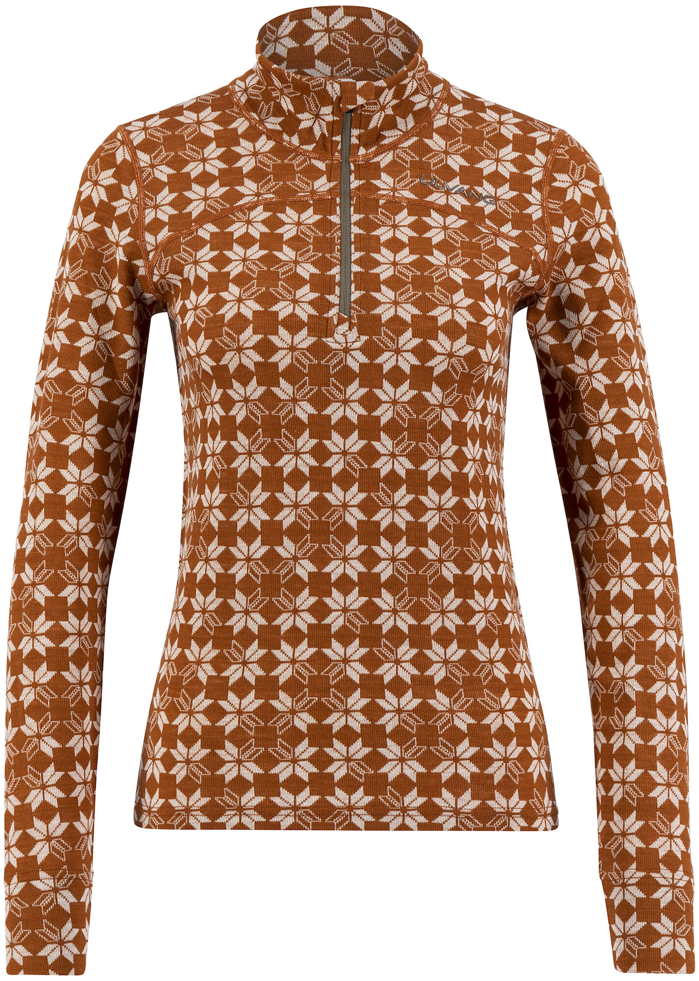 Ulvang W's Maristua Turtle Neck W/Zip Bombay Brown/Vanilla