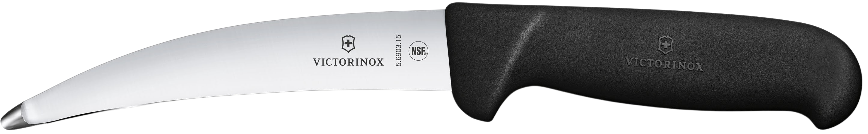 Victorinox Buk&ouml;ppnarkniv med rundad skyddad spets 15 cm Svart Fibrox