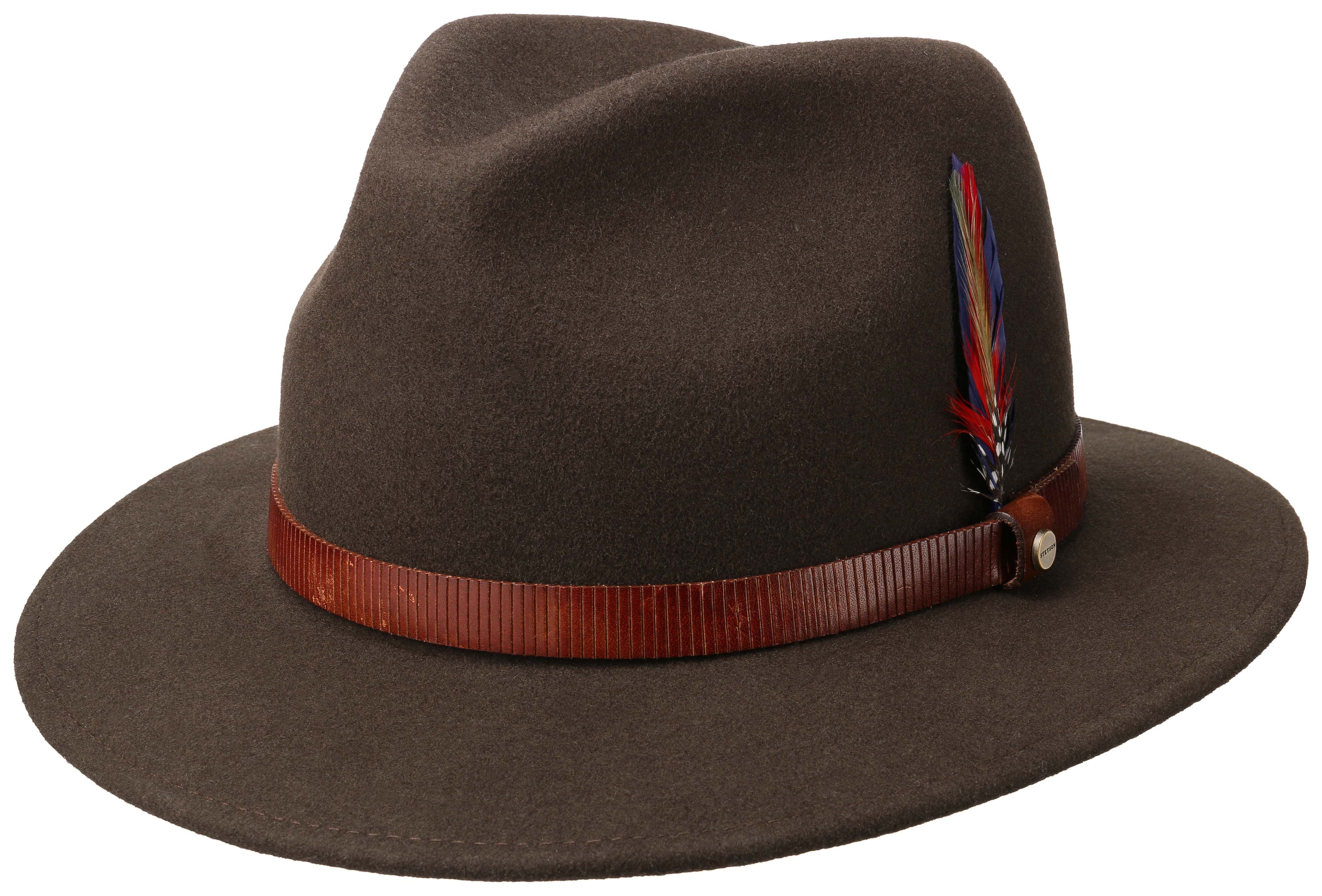 Stetson Traveller Woolfelt Leather Band Brown