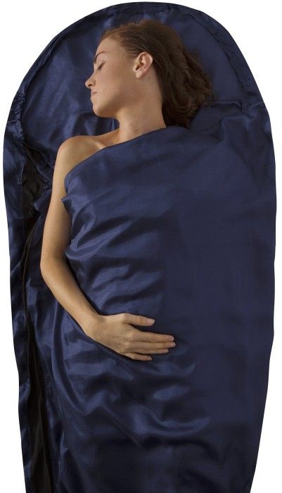 Sea to Summit Sleepliner Silk Stretch Mummy Hood Navy Blue