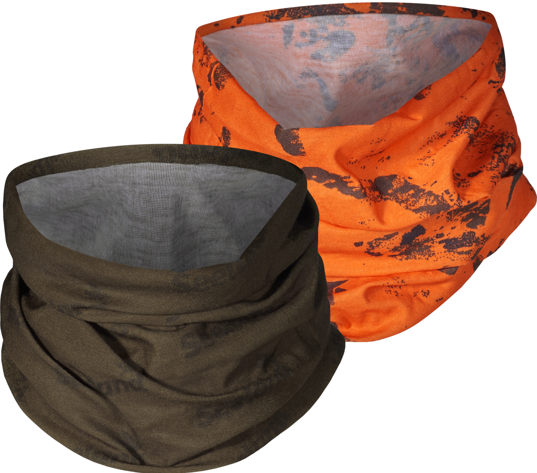 Seeland Neck Gaiter tuubihuivi, vihreä/huomio-oranssi, 2 kpl
