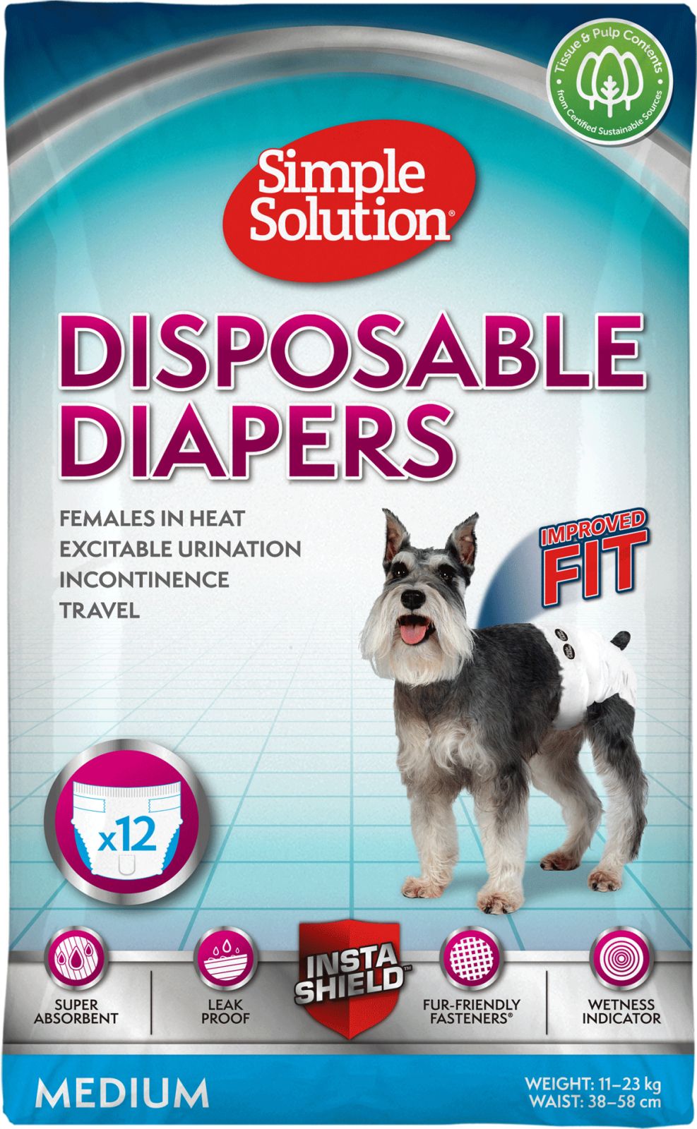 Simple Solution Disposable Diapers 12 pcs M