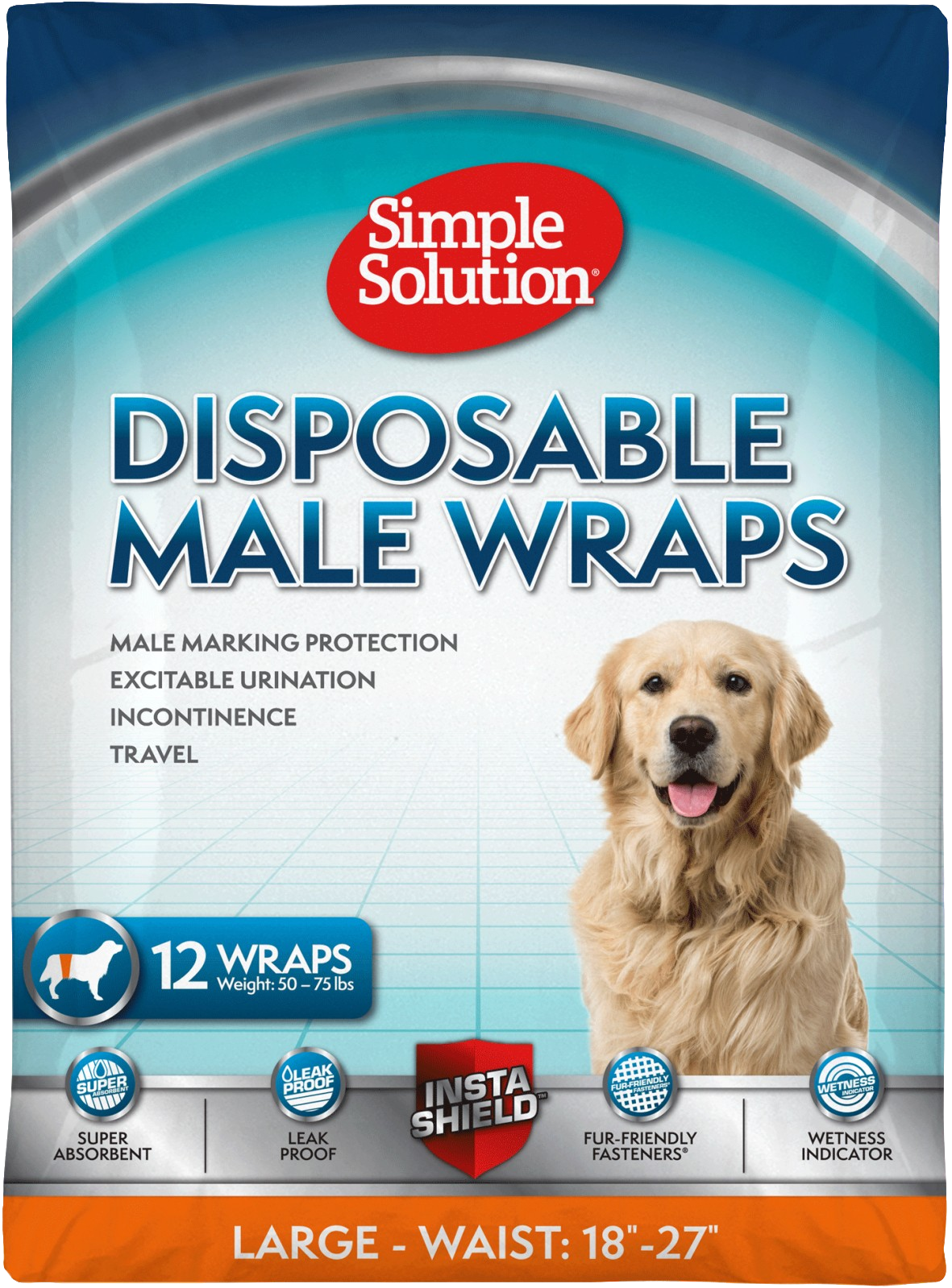 Simple Solution Disposable Male Wraps 12 pcs L