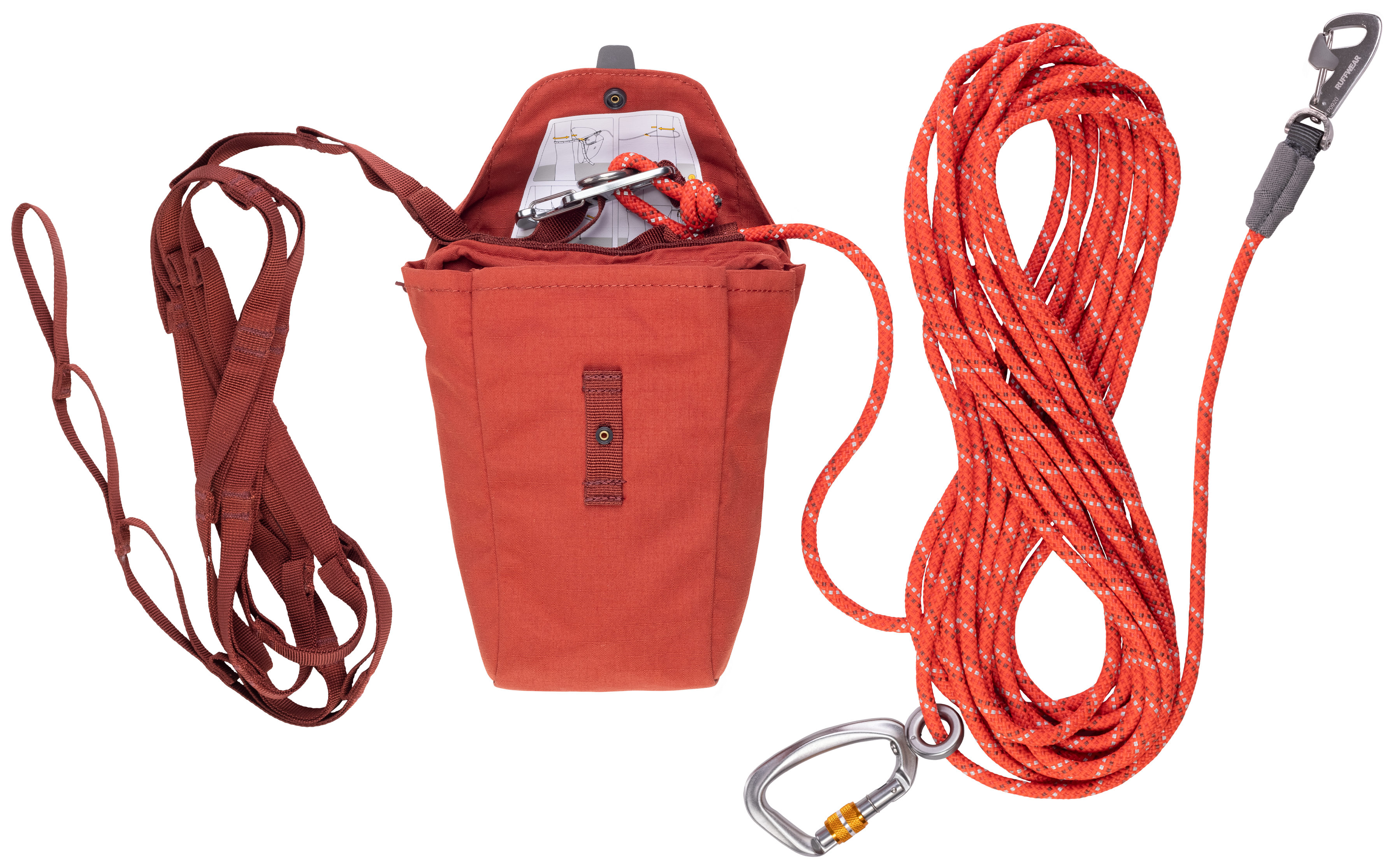 RuffWear Knot-a-Hitch juoksunaru retkelle, punainen