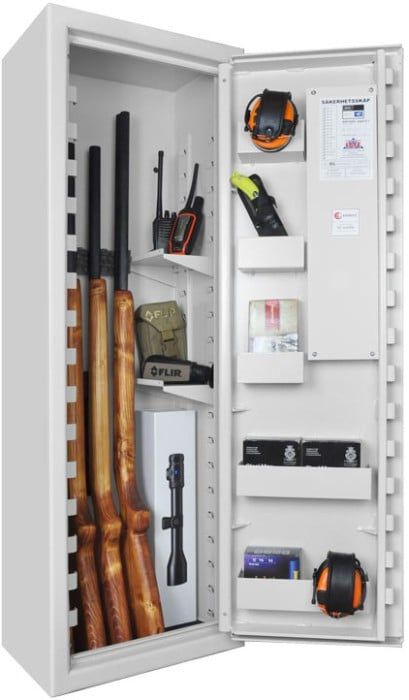 Scandinavian Safe SP66 Vapenskåp Vit för 3-6 vapen med nyckel