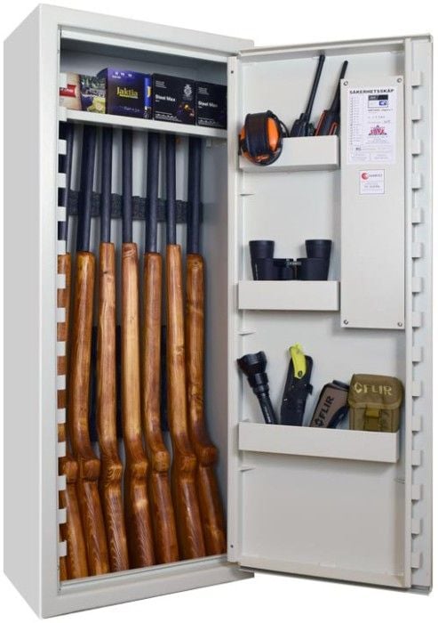 Scandinavian Safe SP8E Mini Vapenskåp Vit för 4-8 vapen med elkodlås
