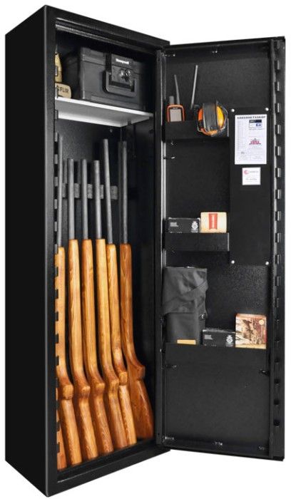 Scandinavian Safe SP8 Vapenskåp Svart för 5-8 vapen med nyckel + LED lampa