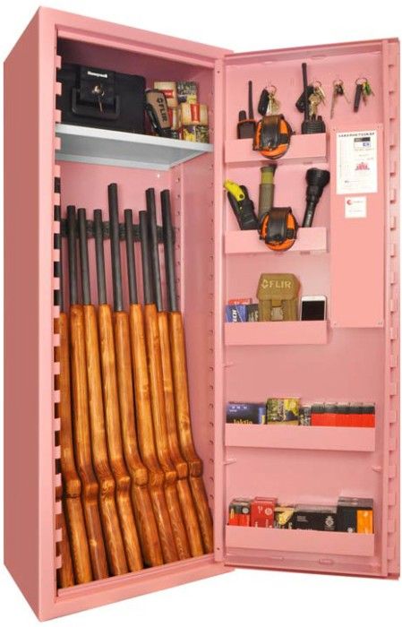 Scandinavian Safe SP88E Vapenskåp Rosa för 8-16 vapen med elkodlås + LED lampa