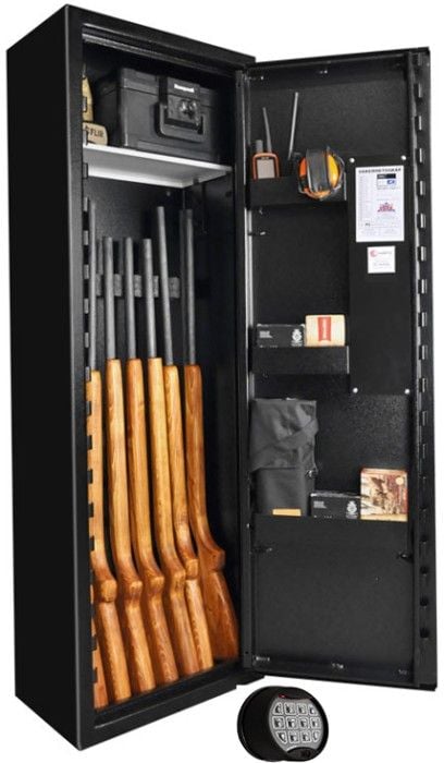 Scandinavian Safe SP8E Vapenskåp Svart för 5-8 vapen med elkodlås + LED lampa
