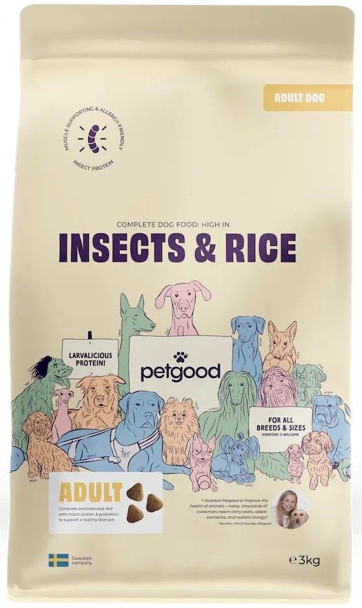 Petgood Insekter & Ris Vuxen Hund 3 kg