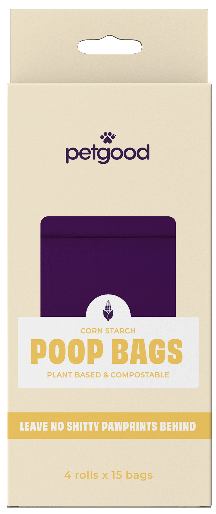 Petgood Komposterbara Bajspåsar med Handtag 60 st
