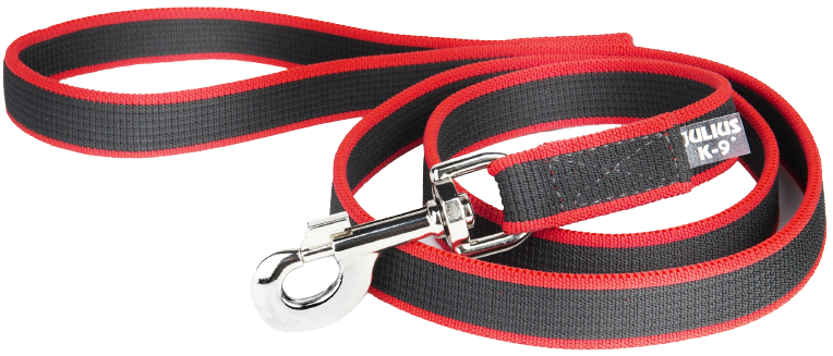 Julius K9 Premium Jogging Leash koiranhihna joustolla, 1,3 m, musta/punainen