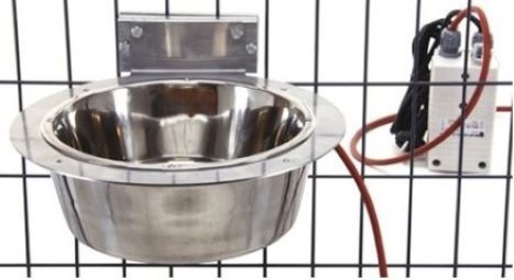 Jämpti lämmitettävä koiran juomakuppi tarhan sisäpuolelle