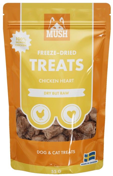 MUSH Treats Frystorkat Kycklinghjärta 50 g