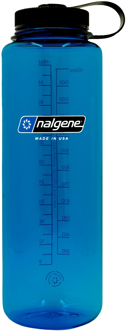 Nalgene Bottle 1,4 L Wide Mouth Silo Sustain Blue with Black Cap