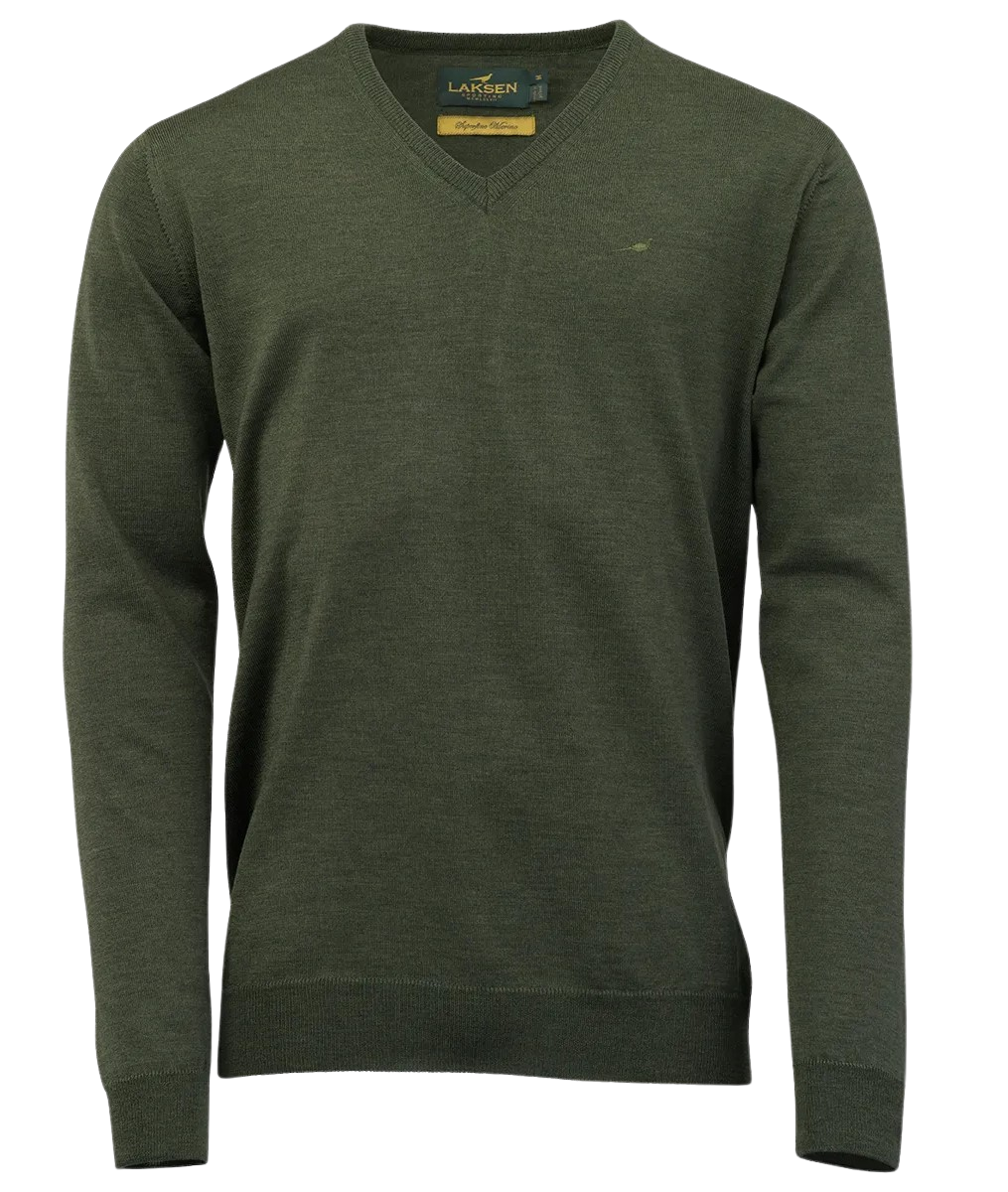 Laksen Sussex V-Neck villapaita, Woody
