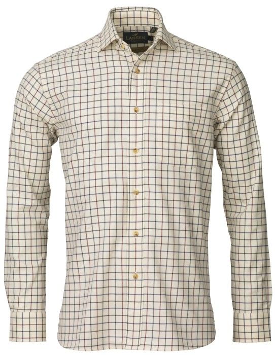 Laksen Benny Cotton Wool Shirt kauluspaita, ruudullinen