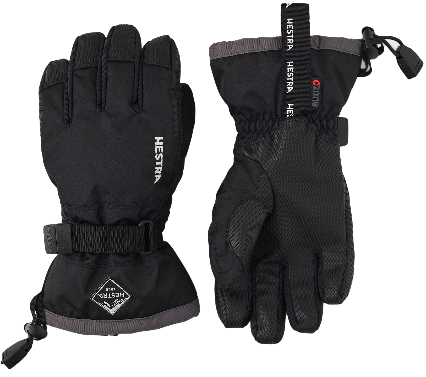 Hestra Gauntlet CZone Jr. 5-finger Svart & grafit