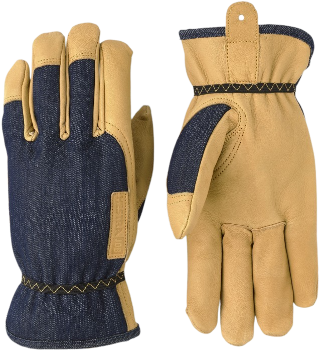 Hestra JOB Kobolt Denim Indigo Arbetshandske