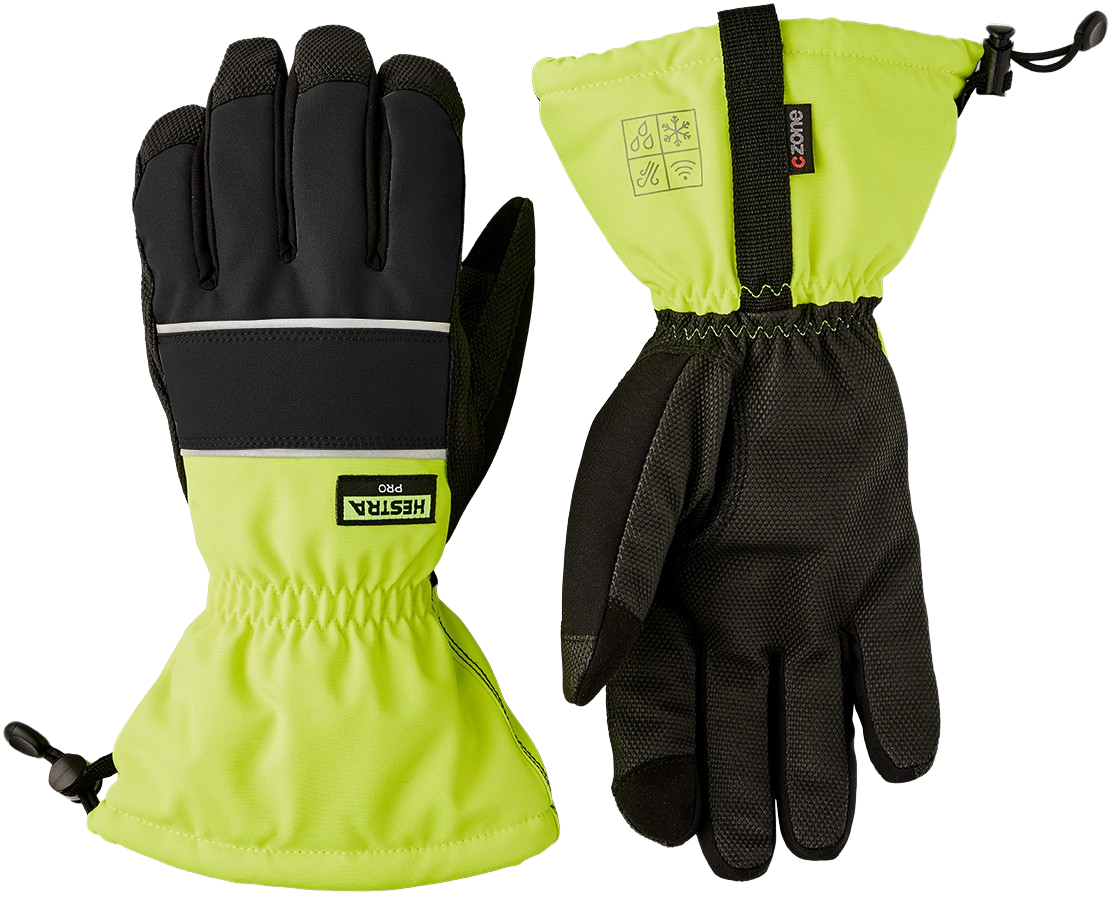 Hestra JOB Alba Czone Winter Black/Yellow High Viz