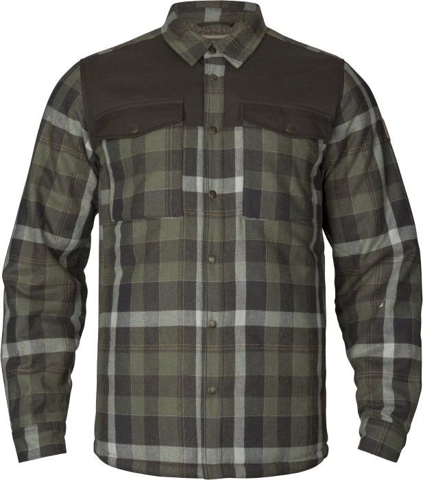 Härkila Asmund Insulated Wool Shirt Willow Green/Phantom
