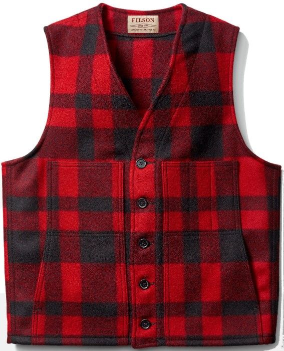 Filson M's Mackinaw Wool Vest Red/Black