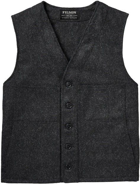 Filson M's Mackinaw Wool Vest Charcoal