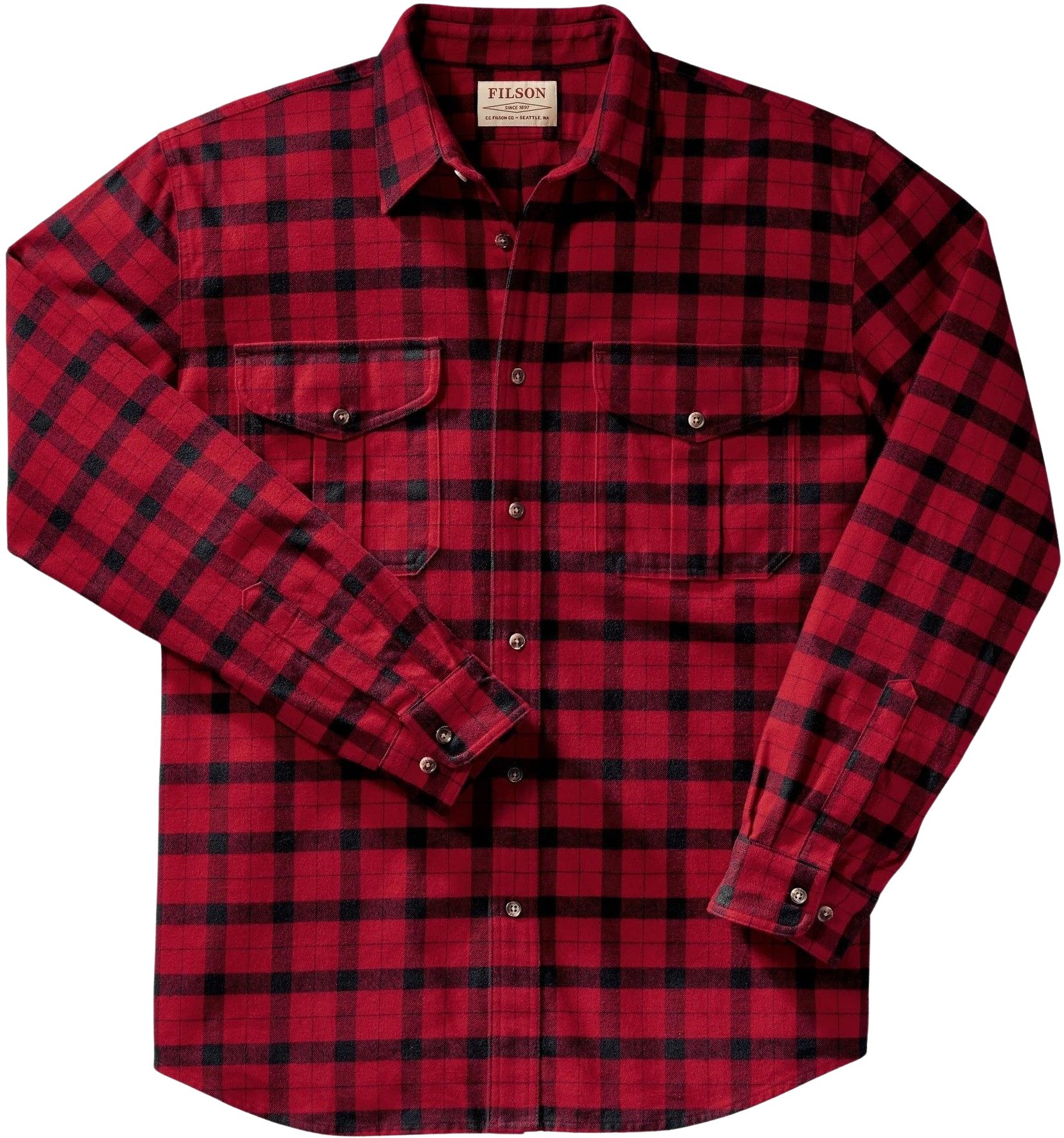 Filson M's Alaskan Guide Shirt Plaid Red Black
