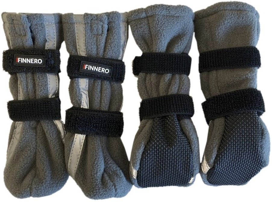 FinNero FinNero Hundsko HALLA koiran tossut, XL, 4-pack, Reflex Grå