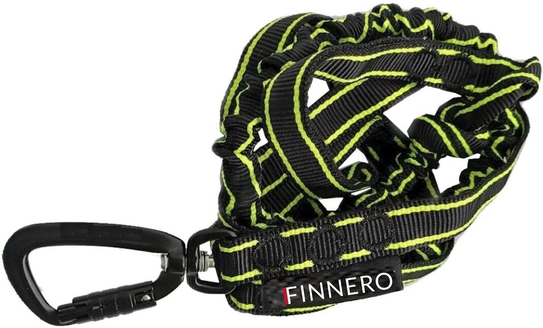 FinNero FinNero POWER talutushihna jousto-osiolla, musta/keltainen