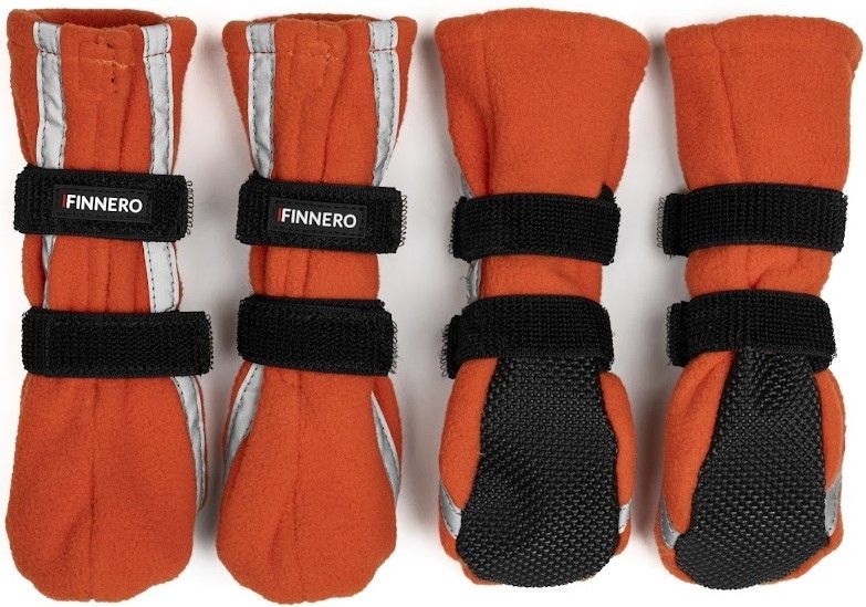 FinNero FinNero Hundsko HALLA koiran tossut, XL, 4-pack, Reflex Orange