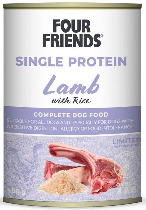 Four Friends Lamb & Rice koiran märkäruoka lammas/riisi, 400 g