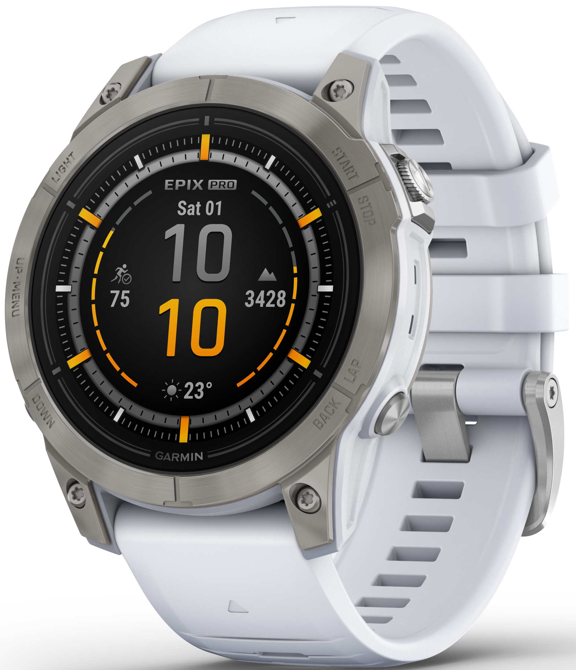 Garmin EPIX PRO (G2) 47mm Sapphire Titanium with Whitestone Band