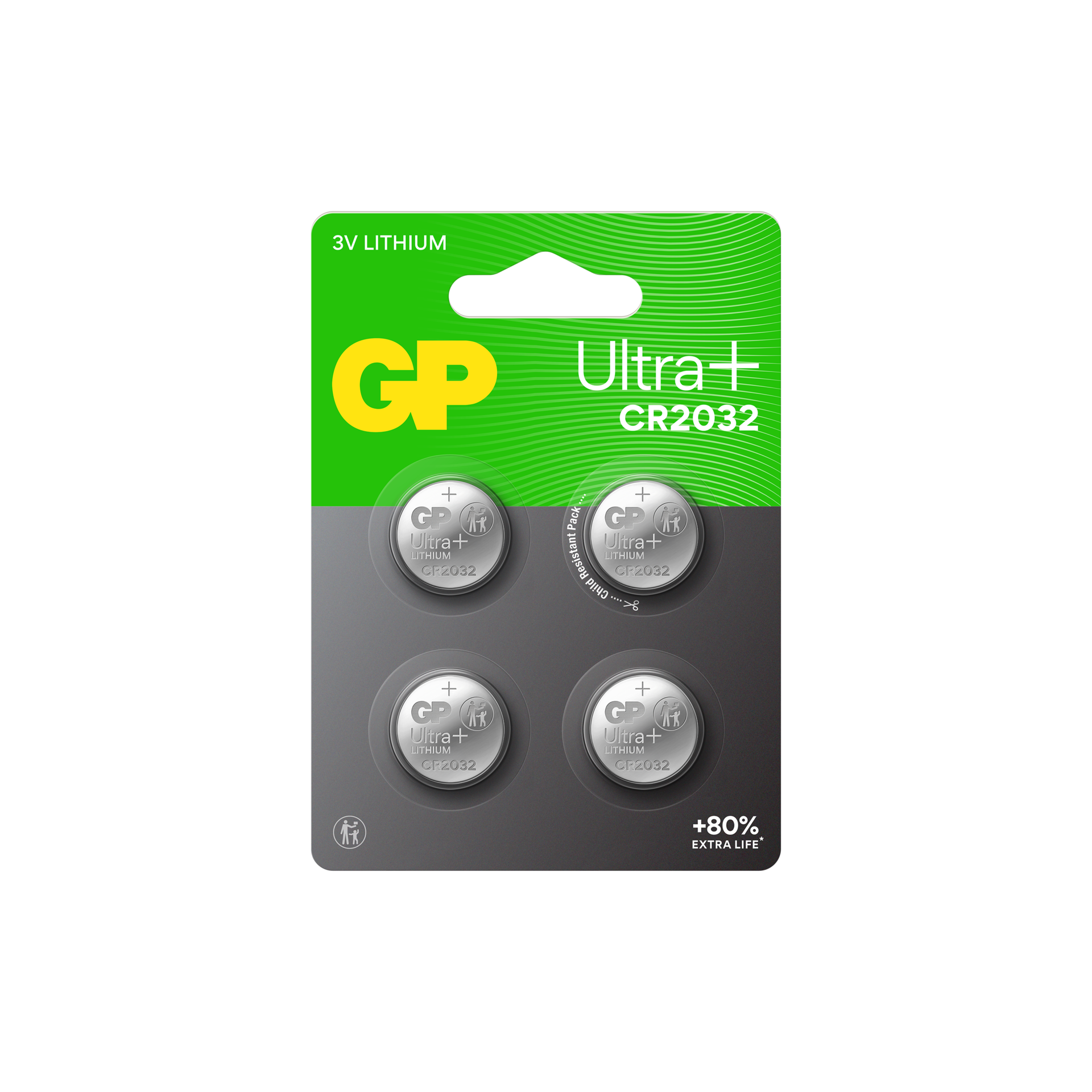 GP Batteries GP Knappcell Lithium CR2032, 4-pack