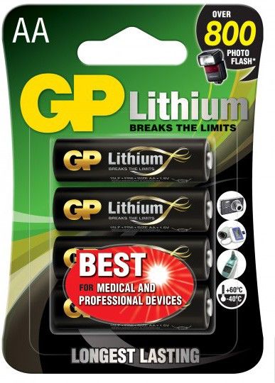 GP Batteries GP AA-litiumbatteri 1.5V 15LF-2U4 4-pack