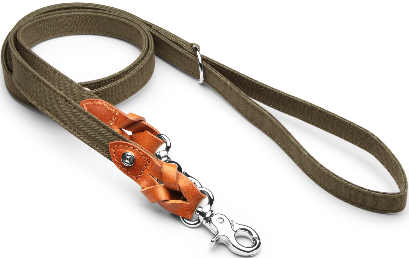 Denjo Dogs Signature Justerbart Koppel Cognac/Khaki Small