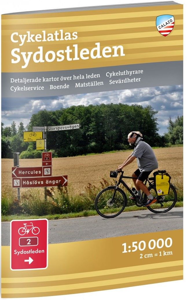 Calazo Cykelatlas Sydostleden 1:50 000