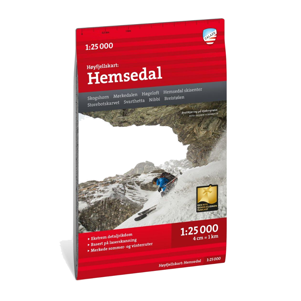 Calazo H&oslash;yfjellskart Hemsedal 1:25 000