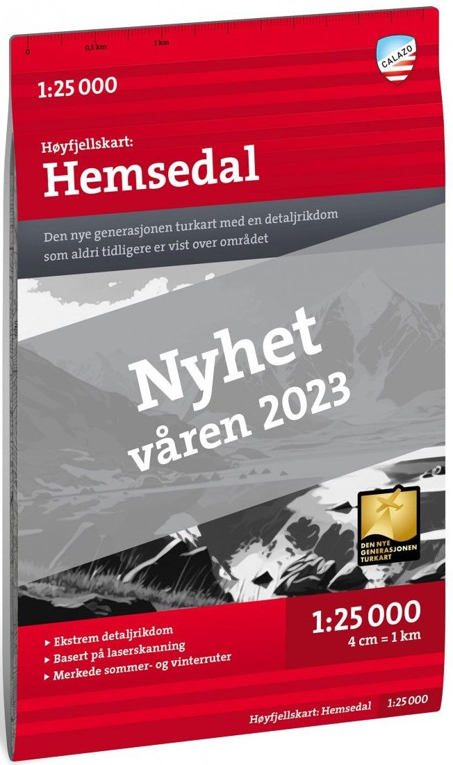 Calazo H&oslash;yfjellskart Hemsedal 1:25 000