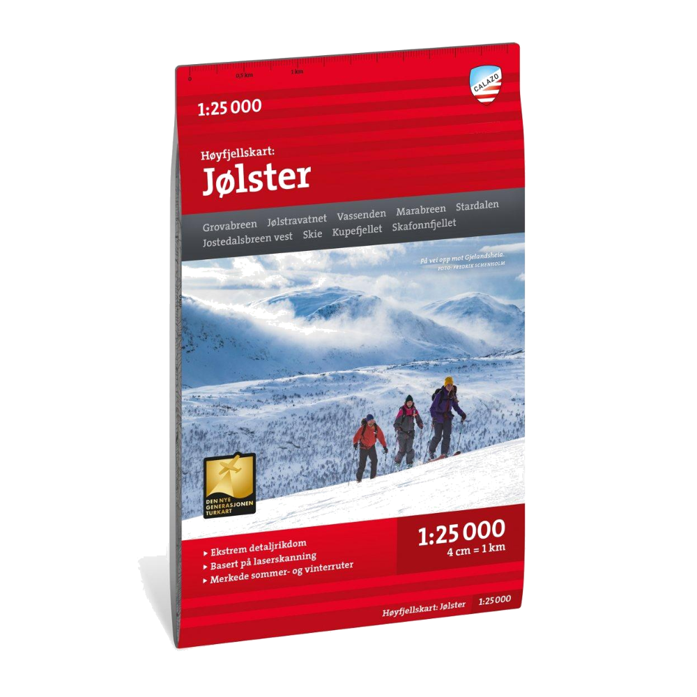 Calazo H&oslash;yfjellskart J&ouml;lster 1:25 000
