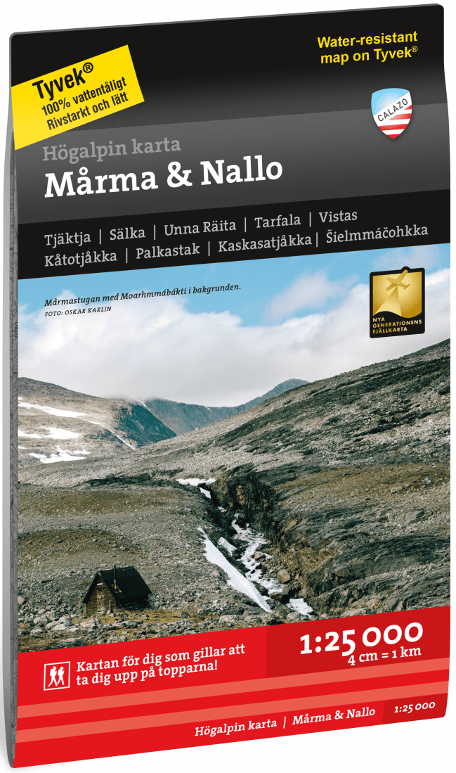 Calazo Högalpin karta: Mårma & Nallo 1:25 000