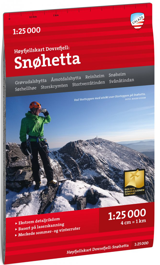 Calazo H&oslash;yfjellskart Dovrefjell: Sn&oslash;hetta 1:25 000