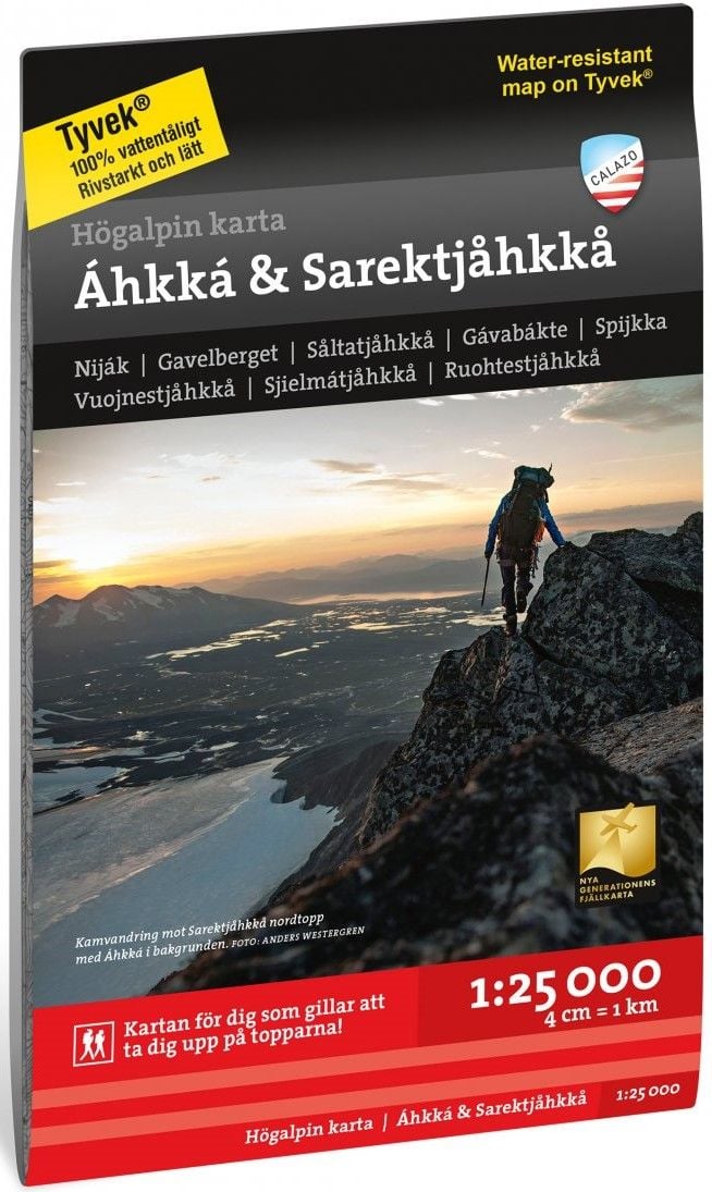 Calazo Högalpin karta: Áhkká & Sarektjåkkå 1:25 000