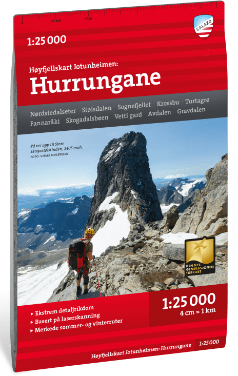 Calazo H&oslash;yfjellskart Jotunheimen: Hurrungane 1:25 000