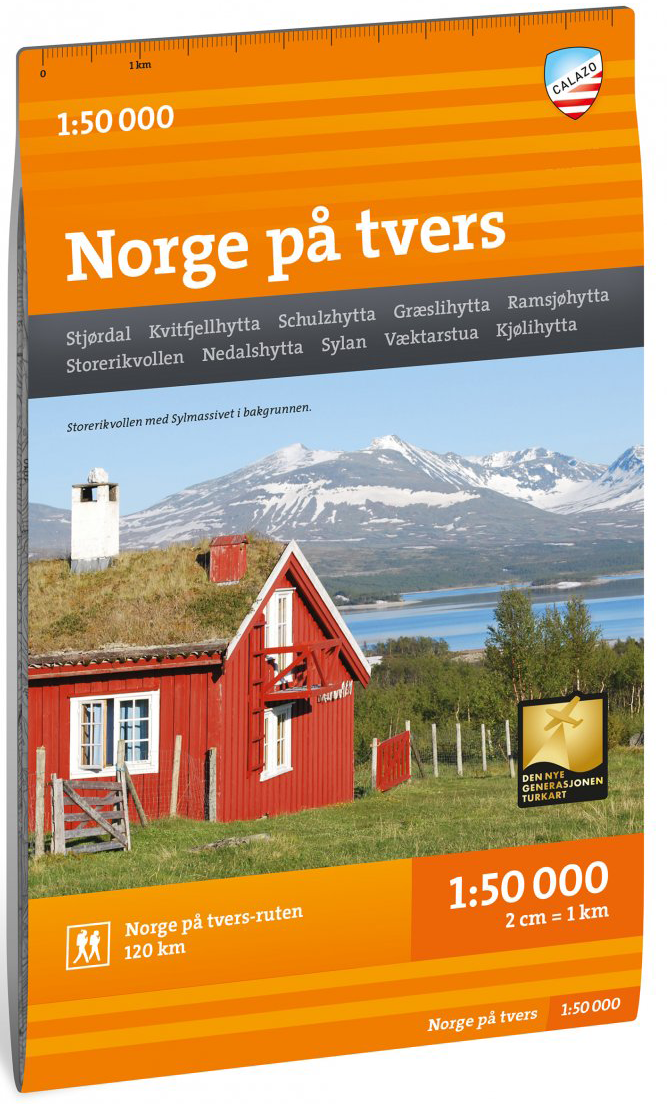 Calazo Turkart Norge p&aring; tvers (Stj&oslash;rdal-Sylan) 1:50 000